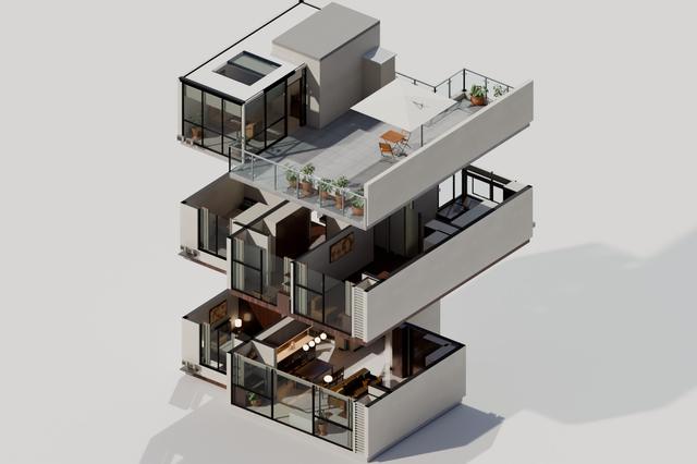 全屋分层轴测
